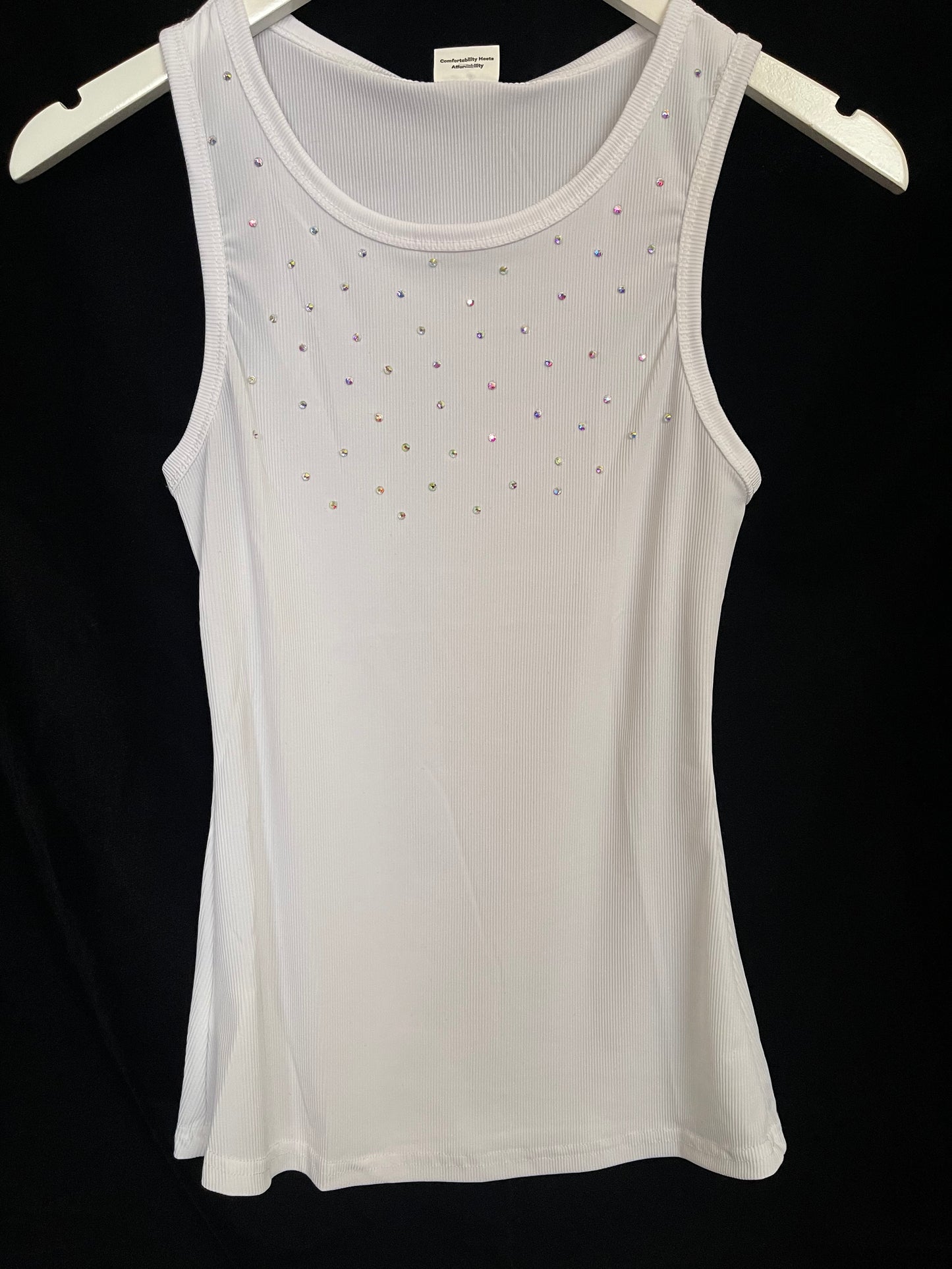 Jewel Wife Beat Tank White