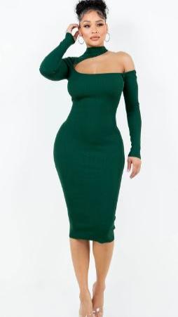 Mock Neck Sexy Dress