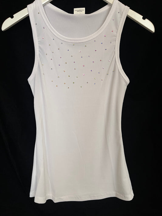 Jewel Wife Beat Tank White