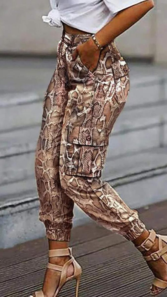 Snakeskin Cargo Pants