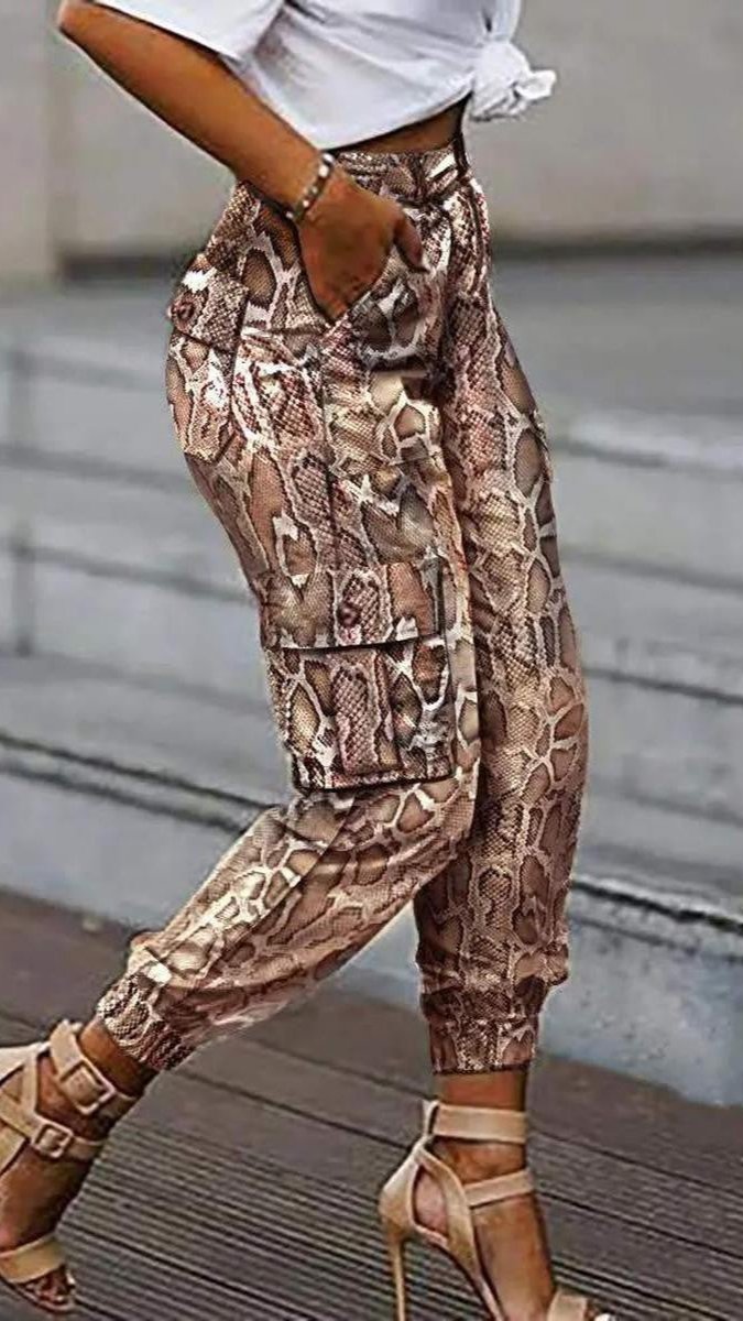 Snakeskin Cargo Pants