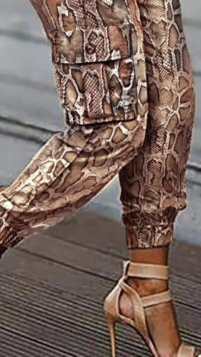 Snakeskin Cargo Pants